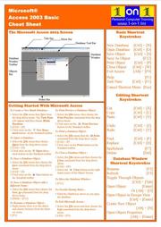 Microsoft Access 2003 Basic Cheat Sheet by Chris Le Roy