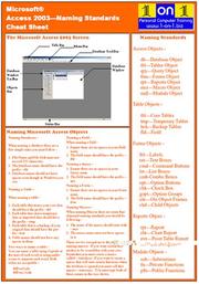 Cover of: Microsoft Access 2003-Naming Standards Cheat Sheet by Chris Le Roy