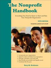 Cover of: The Nonprofit Handbook | Gary M. Grobman