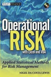 Cover of: Operational Risk with Excel and VBA: Applied Statistical Methods for Risk Management (Wiley Finance)