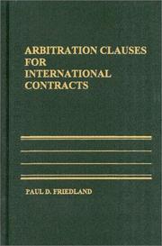 Cover of: Arbitration Clauses for International Contracts