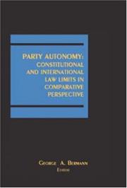 Cover of: Party Autonomy: Constitutional and International Law Limits in Comparative Perspective