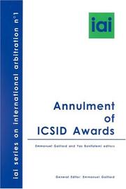 Cover of: Annulment of ICSID Awards