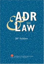 Cover of: ADR & The Law - 20th Edition