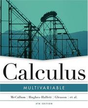 Cover of: Calculus by William G. McCallum, Deborah Hughes-Hallett, Andrew M. Gleason, Daniel E. Flath, Brad G. Osgood, Douglas Quinney, Jeff Tecosky-Feldman, Thomas W. Tucker, Patti Frazer Lock, David Mumford