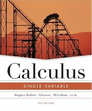 Cover of: Calculus: Single Variable