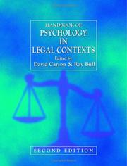 Cover of: Handbook of psychology in legal contexts