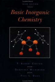 Cover of: Basic inorganic chemistry by F. Albert Cotton