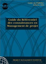 Cover of: Guide Du Referentiel Des Connaissances En Gestion De Projet (Guide Pmbok) 2000