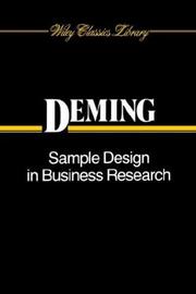Cover of: Sample Design in Business Research by W. Edwards Deming