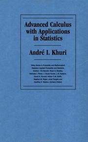 Cover of: Advanced calculus with applications in statistics by André I. Khuri