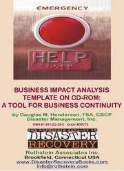 Cover of: Business Impact Analysis Template: A Tool for Business Continuity