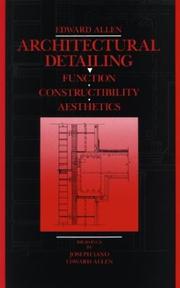 Cover of: Architectural detailing: function constructibility aesthetics