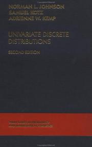 Cover of: Univariate discrete distributions. by Norman Lloyd Johnson