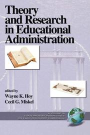 Cover of: Theory and Research in Educational Administration by Wayne K. Hoy