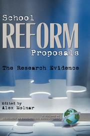 Cover of: School Reform Proposals: The Research Evidence (Research in Educational Productivity) (Research in Educational Productivity)