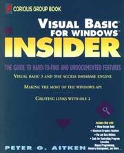 Cover of: Visual Basic for Windows insider by Peter G. Aitken