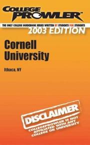 Cover of: College Prowler: Cornell University (Collegeprowler Guidebooks)