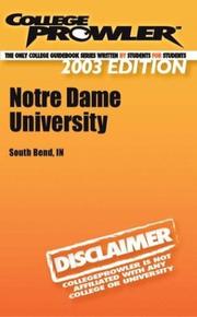 Cover of: College Prowler University of Notre Dame