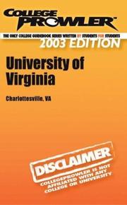 Cover of: College Prowler University of Virginia