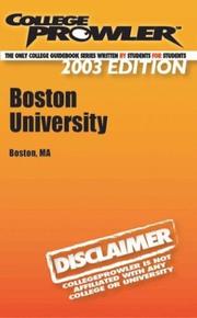 Cover of: College Prowler  Boston University