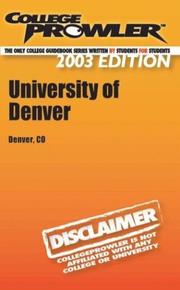 Cover of: College Prowler University of Denver