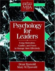 Cover of: Psychology for leaders by Dean Tjosvold