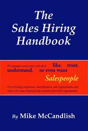 Cover of: The Sales Hiring Handbook by Mike McCandlish, Mike McCandlish