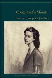 Cover of: Contents of A Minute by Josephine Jacobsen, Josephine Jacobsen