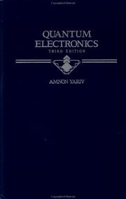 Cover of: Quantum electronics by Amnon Yariv