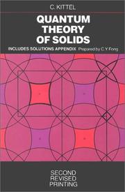 Cover of: Quantum theory of solids by Charles Kittel