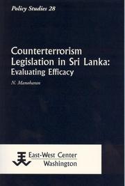 Cover of: Counterterrorism Legislation in Sri Lanka by N. Manoharan