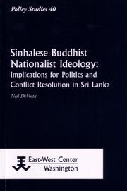 Cover of: Sinhalese Buddhist Nationalist Ideology: Implications for Politics and Conflict Resolution in Sri Lanka
