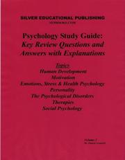 Cover of: Psychology Study Guide: Key Review Questions and Answers with Explanations, Vol. 2 (Topics: Human Development, Motivation, Emotions, Stress & Health Psychology, Therapies,  Social Psychology)