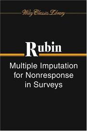 Multiple imputation for nonresponse in surveys by Donald B. Rubin