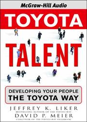 Cover of: Toyota Talent: Developing Your People the Toyota Way
