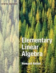 Cover of: Elementary linear algebra by Howard Anton, Chris Rorres, Howard Anton