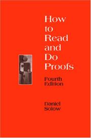 Cover of: How to Read and Do Proofs by Daniel Solow