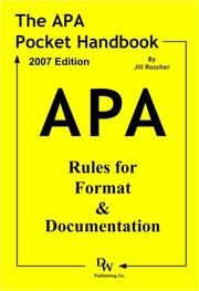 The APA pocket handbook by Jill Rossiter
