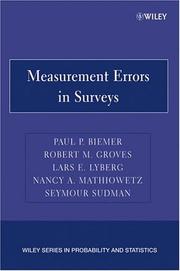 Cover of: Measurement errors in surveys