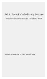 Cover of: J.G.A. Pocock's Valedictory Lecture