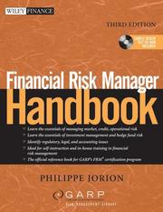 Financial risk manager handbook by Philippe Jorion