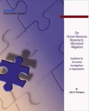 Cover of: The Human Resources Response to Misconduct Allegations:  Guidelines for Successful Investigations in Organizations