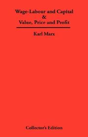 Cover of: Wage-Labour and Capital & Value, Price and Profit | Karl Marx