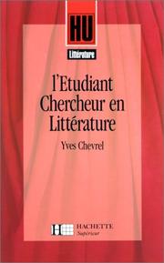 Cover of: L'étudiant-chercheur en littérature