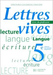 Cover of: Lettres vives, 5e. Livre du professeur, édition 1997