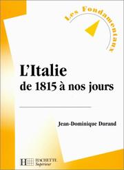 Cover of: L'Italie de 1815 à nos jours