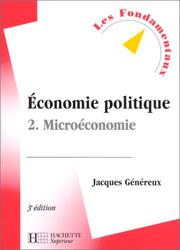 Cover of: Economie politique, tome 2 : Microéconomie, 3e édition