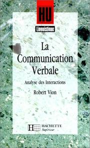Cover of: Communication verbale by R. Vion