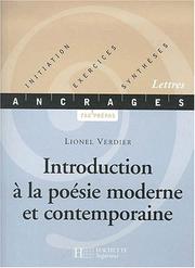 Introduction a la poesie moderne et contemporaine by l. Verdier